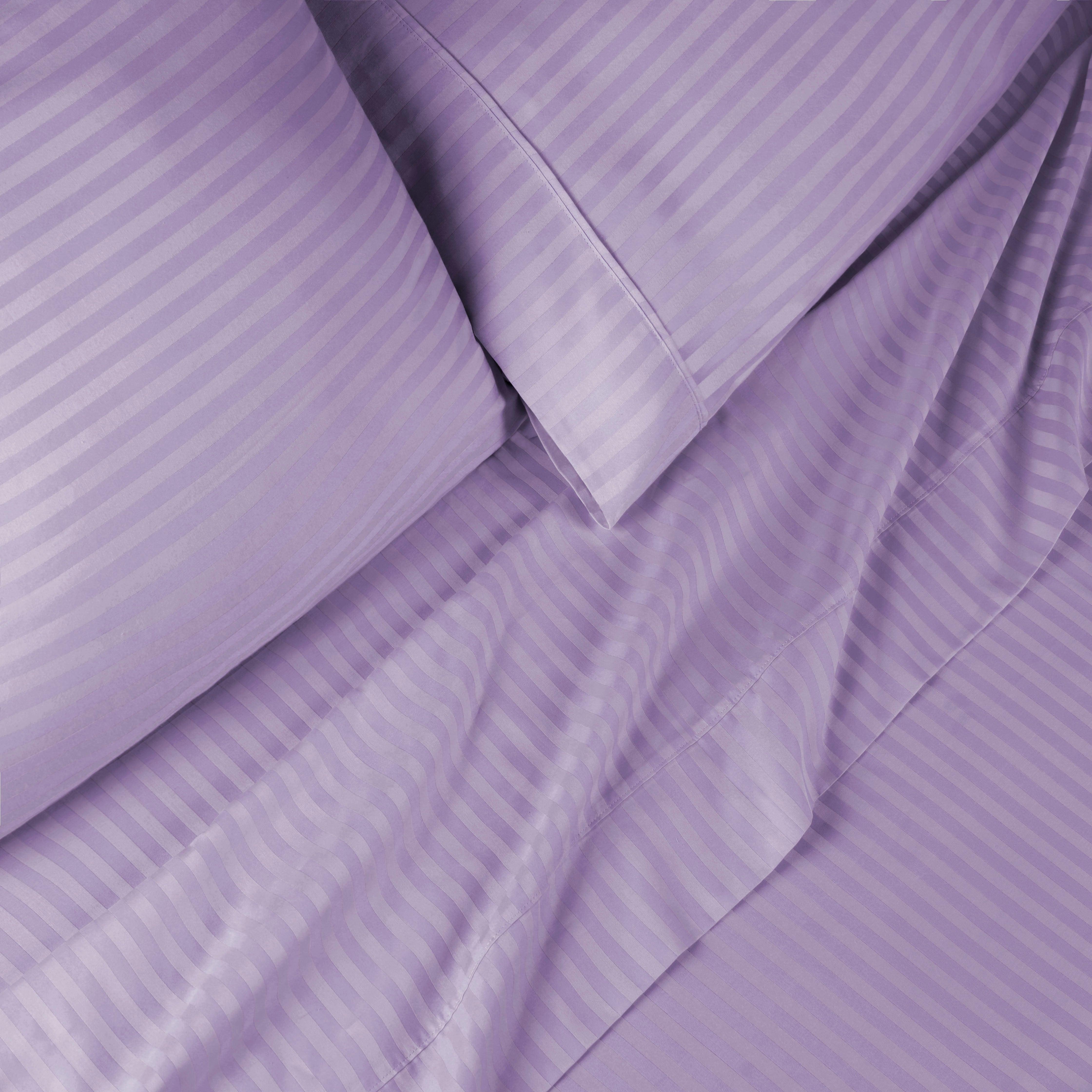 300 Thread Count Egyptian Cotton Sateen Stripe Bed Sheet Set - Egyptian Cotton Sheet Set by Superior Brand