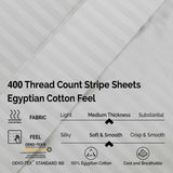 400 Thread Count Egyptian Cotton Sateen Stripe Bed Sheet Set - Egyptian Cotton Sheet Set by Superior Brand