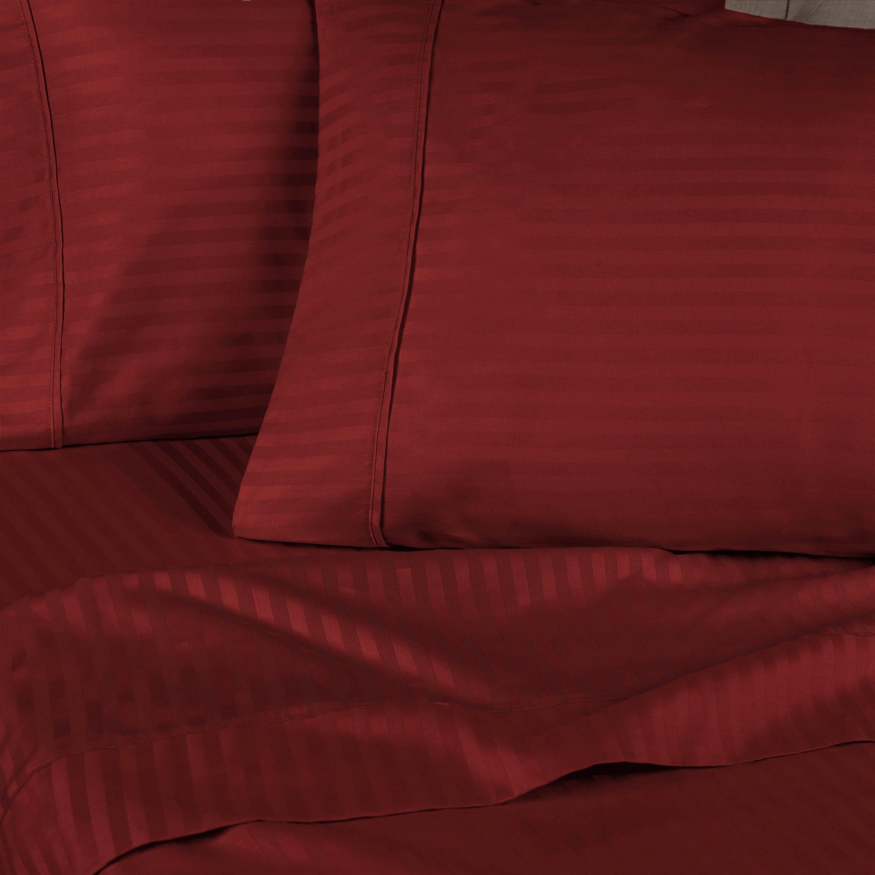 300 Thread Count Egyptian Cotton Sateen Stripe Bed Sheet Set - Egyptian Cotton Sheet Set by Superior Brand
