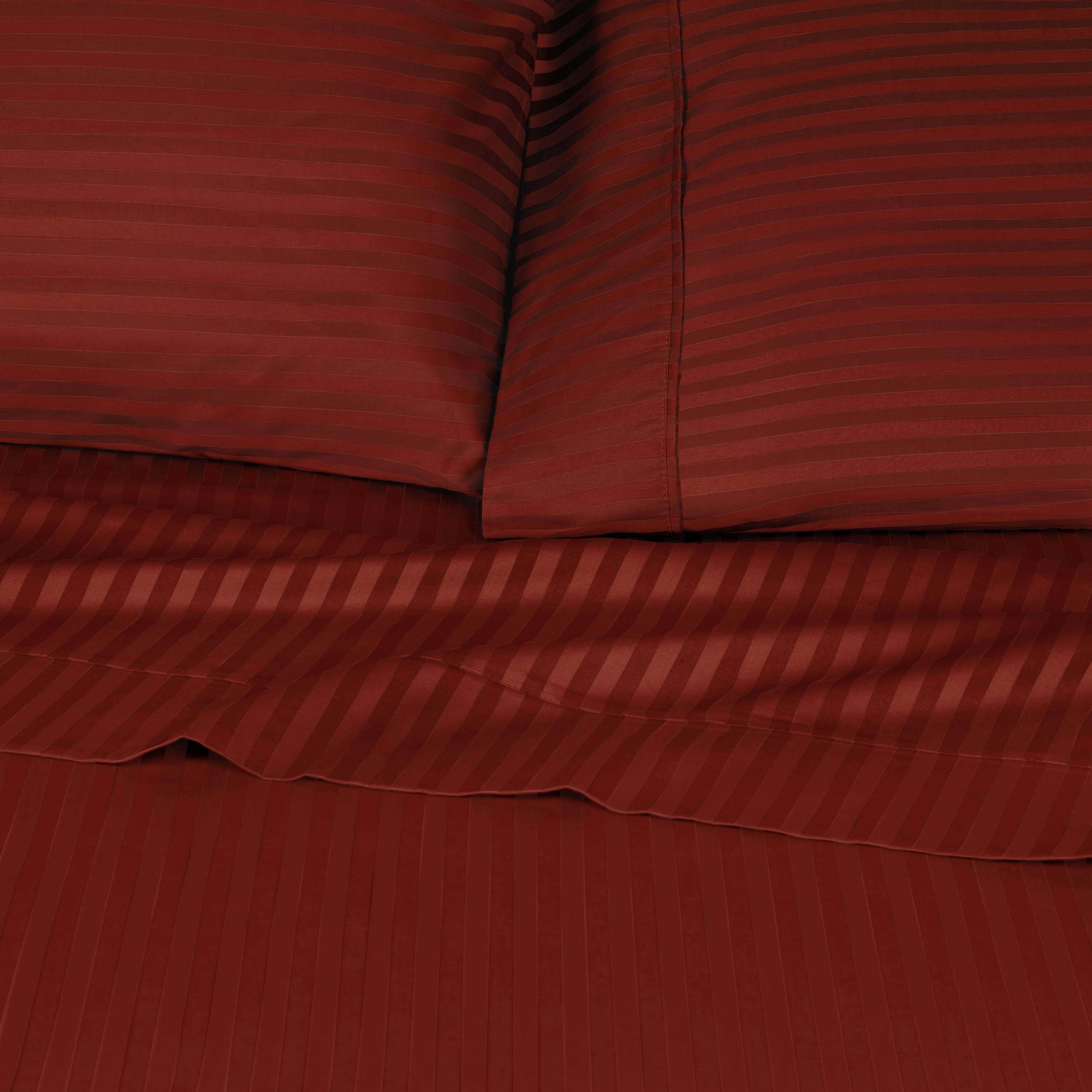 300 Thread Count Egyptian Cotton Sateen Stripe Bed Sheet Set - Egyptian Cotton Sheet Set by Superior Brand
