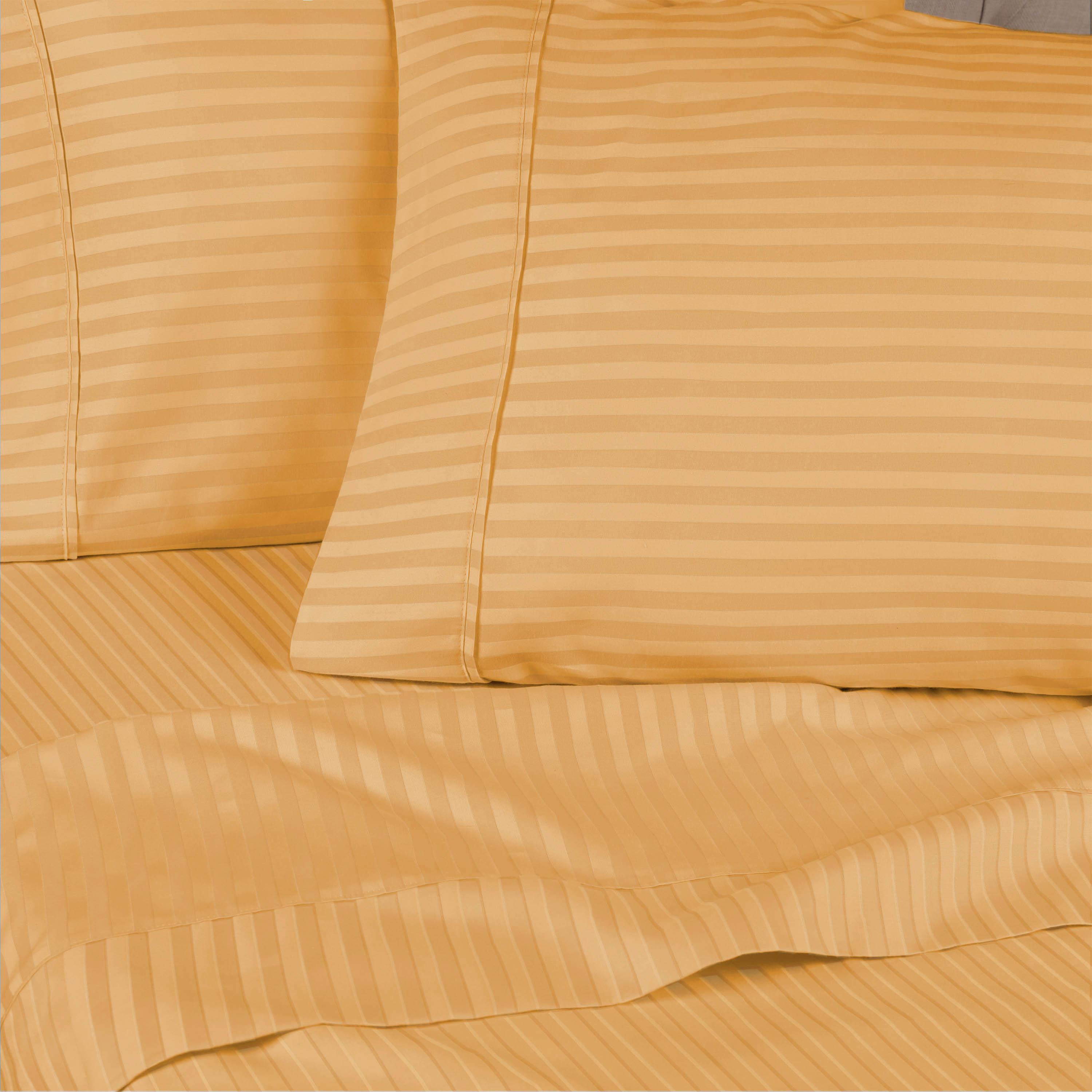 300 Thread Count Egyptian Cotton Sateen Stripe Bed Sheet Set - Egyptian Cotton Sheet Set by Superior Brand