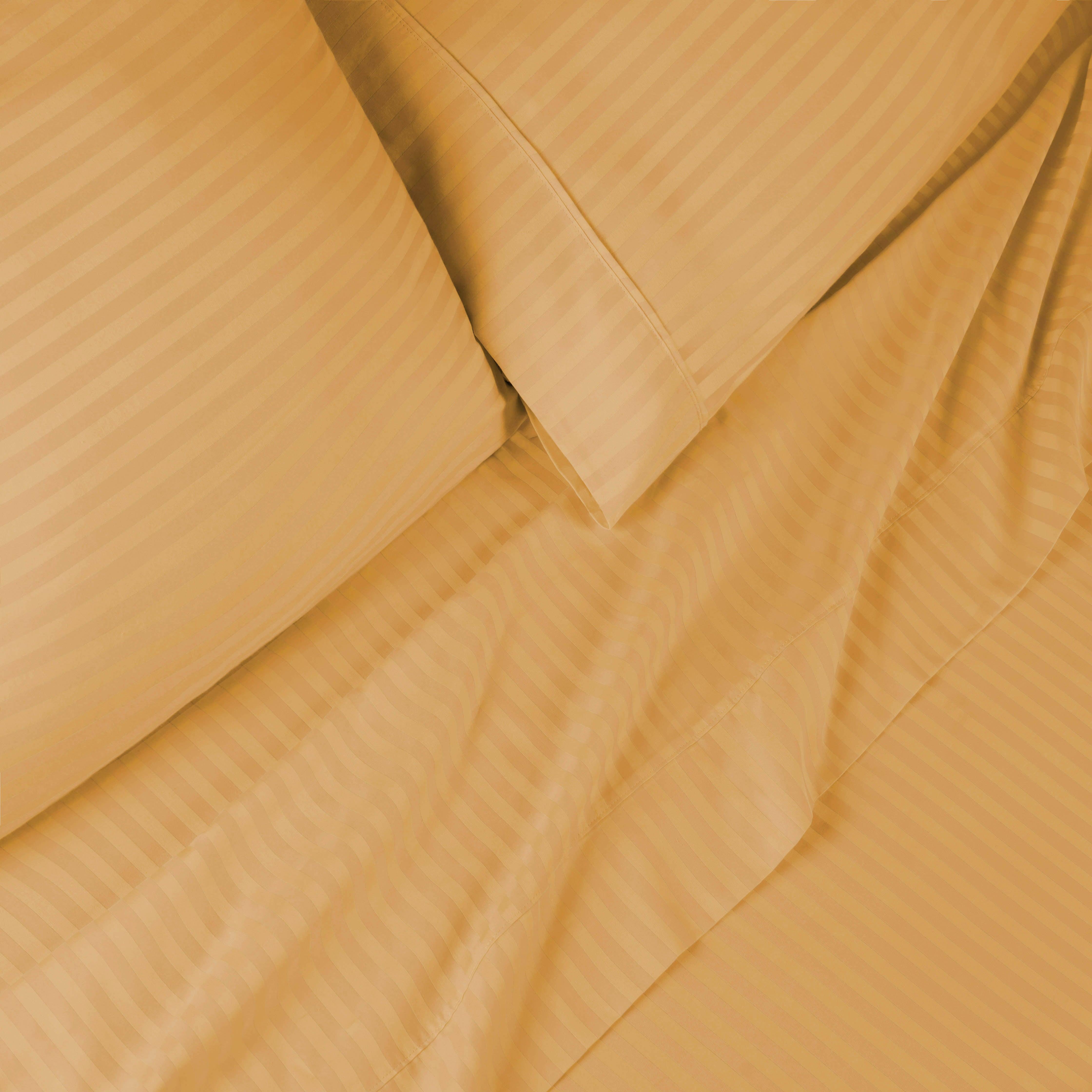 300 Thread Count Egyptian Cotton Sateen Stripe Bed Sheet Set - Egyptian Cotton Sheet Set by Superior Brand