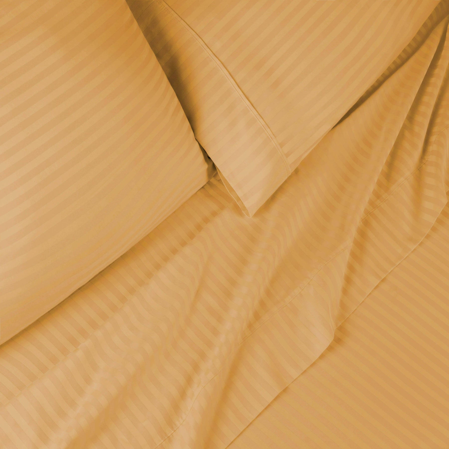 Superior 300 Thread Count Premium Egyptian Cotton Stripe Sheet Set - Gold