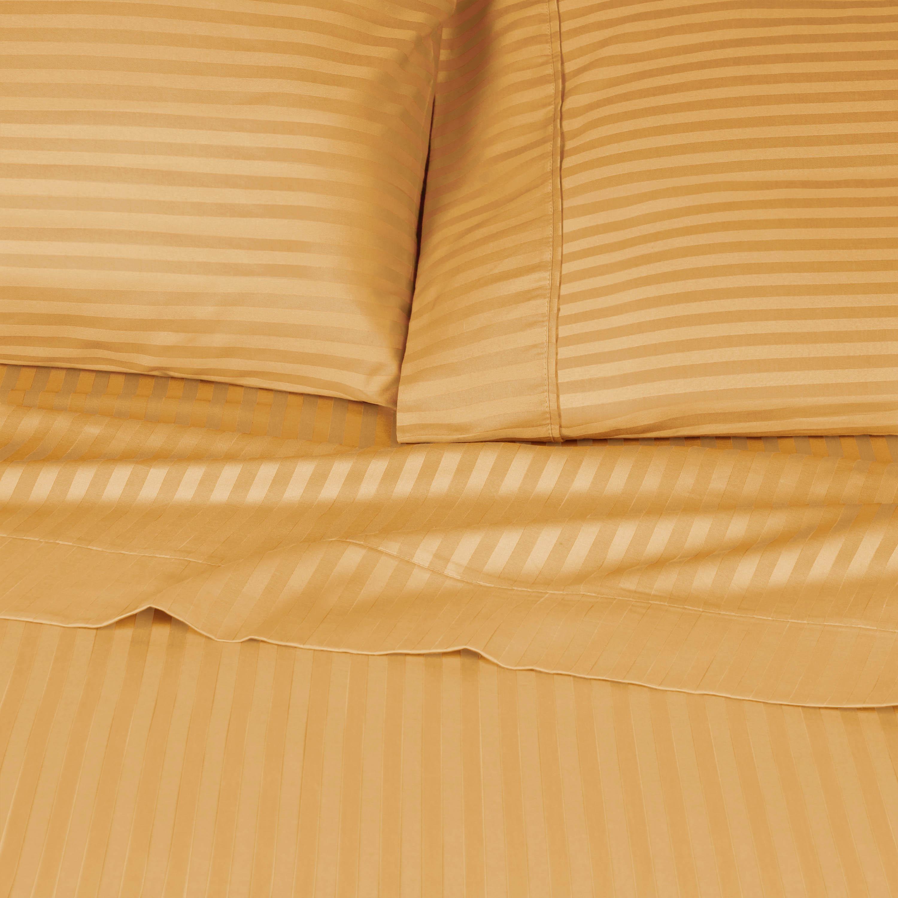 300 Thread Count Egyptian Cotton Sateen Stripe Bed Sheet Set - Egyptian Cotton Sheet Set by Superior Brand