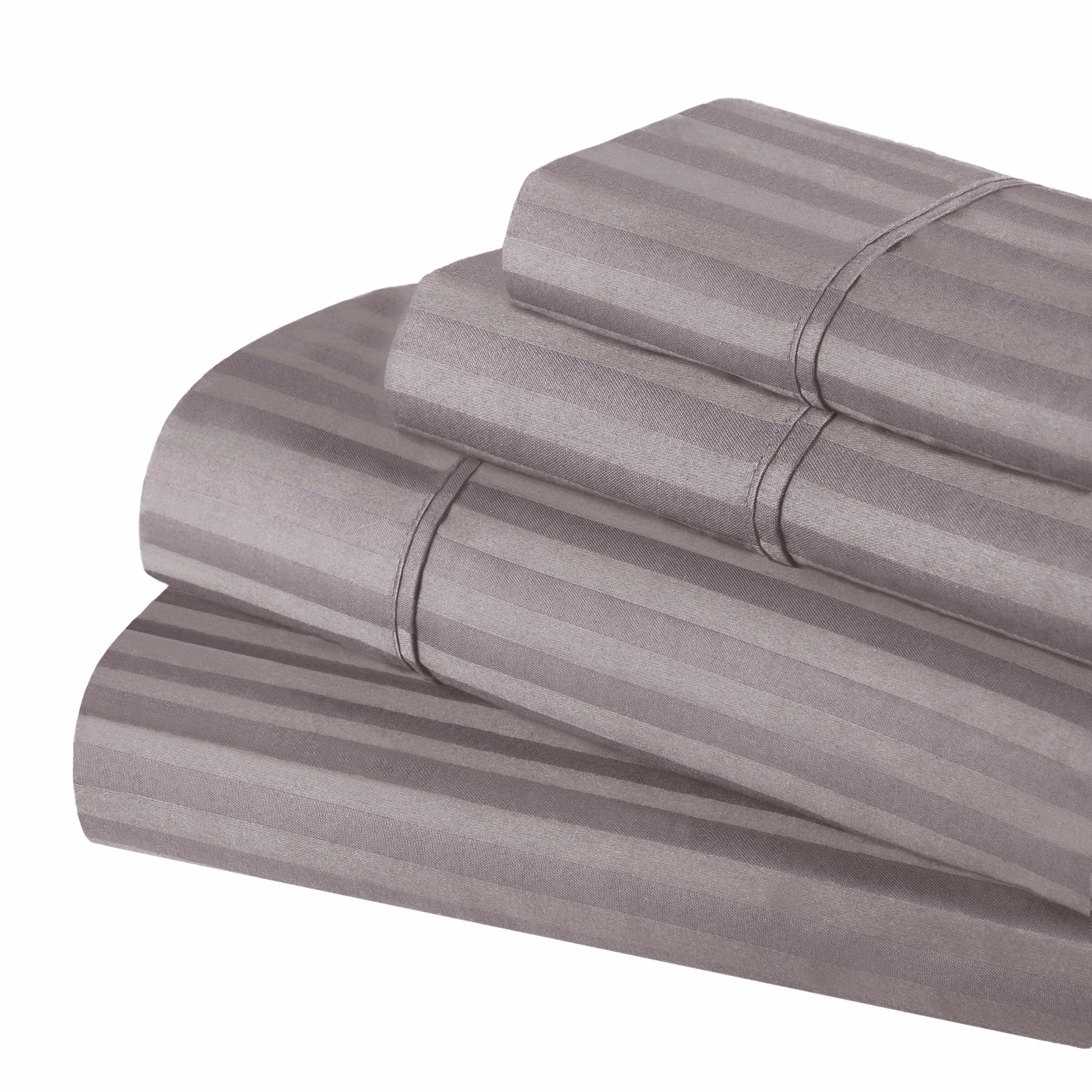 400 Thread Count Egyptian Cotton Sateen Stripe Bed Sheet Set - Egyptian Cotton Sheet Set by Superior Brand