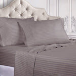 300 Thread Count Egyptian Cotton Sateen Stripe Bed Sheet Set - Egyptian Cotton Sheet Set by Superior Brand