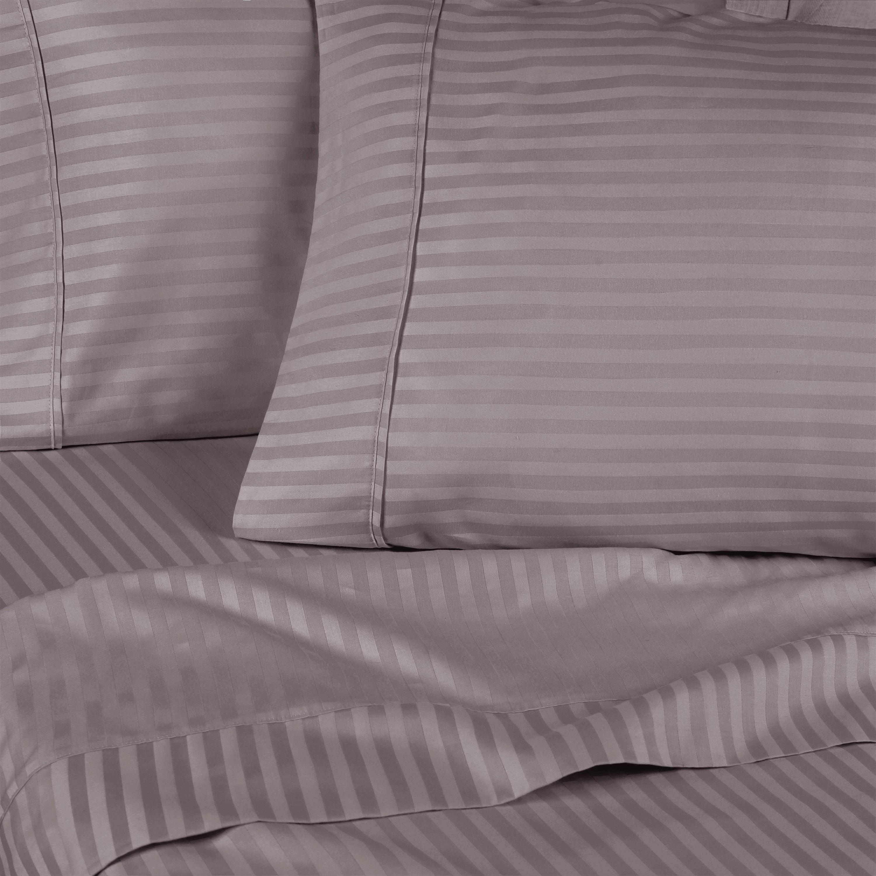 300 Thread Count Egyptian Cotton Sateen Stripe Bed Sheet Set - Egyptian Cotton Sheet Set by Superior Brand