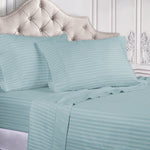 300 Thread Count Egyptian Cotton Sateen Stripe Bed Sheet Set - Egyptian Cotton Sheet Set by Superior Brand