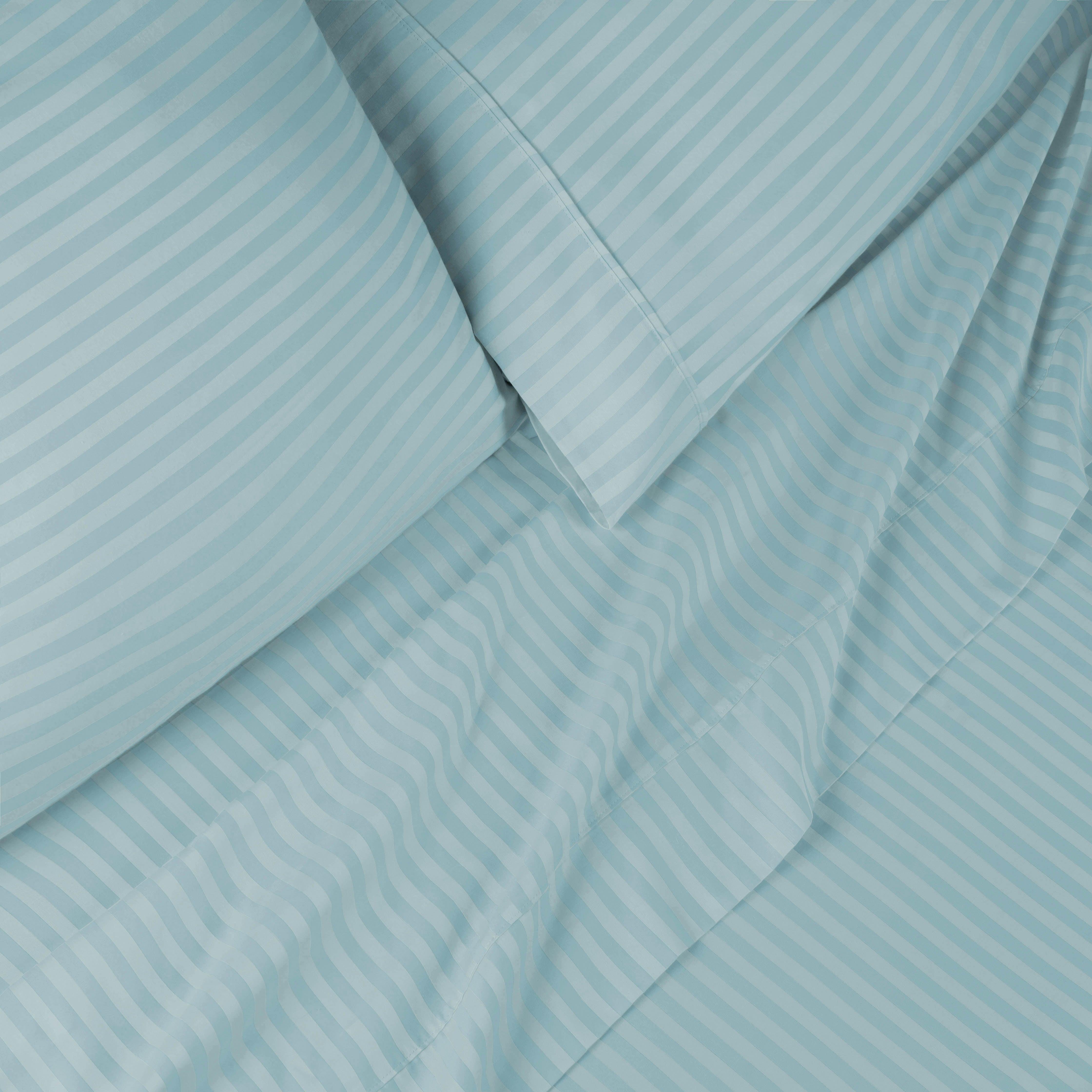 300 Thread Count Egyptian Cotton Sateen Stripe Bed Sheet Set - Egyptian Cotton Sheet Set by Superior Brand