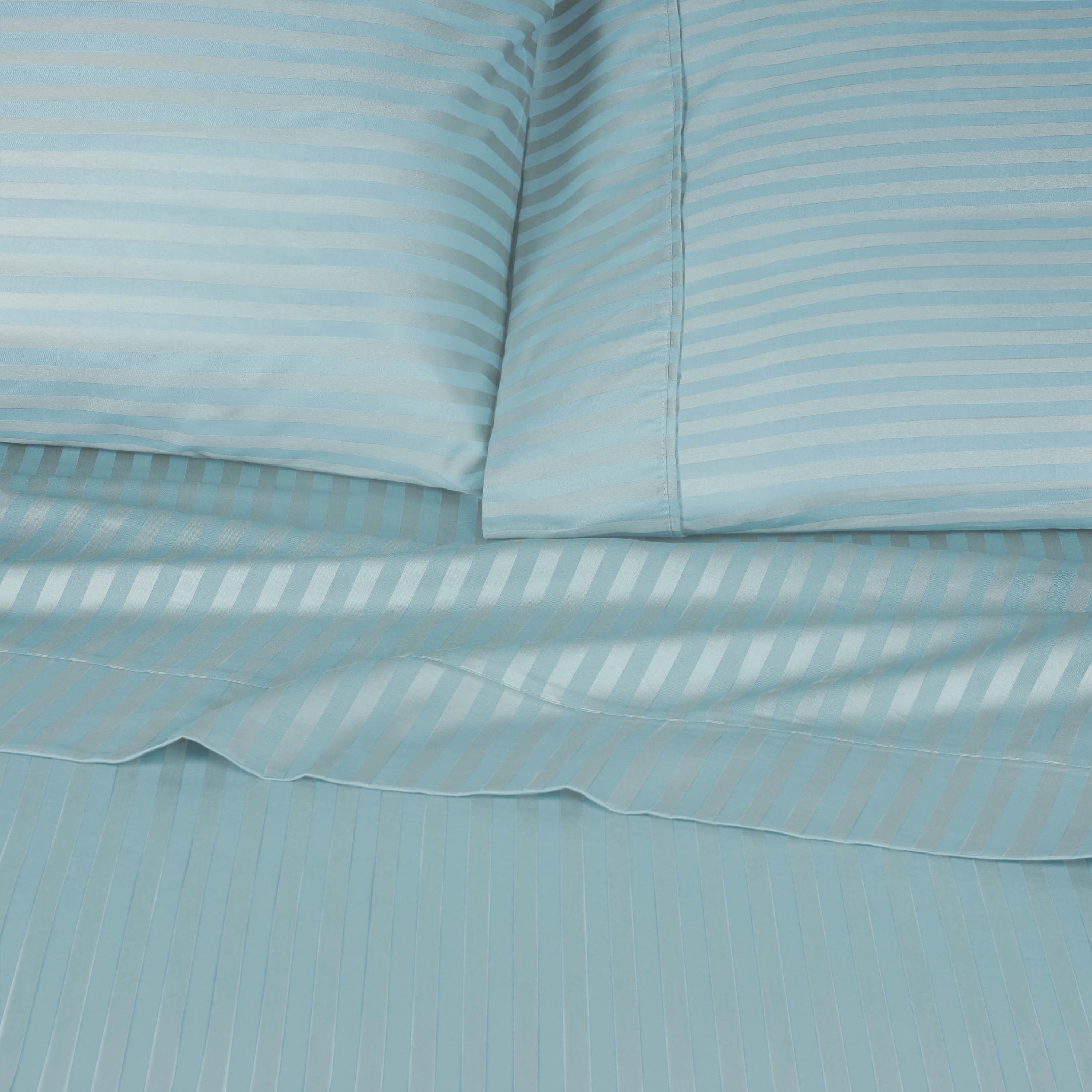300 Thread Count Egyptian Cotton Sateen Stripe Bed Sheet Set - Egyptian Cotton Sheet Set by Superior Brand