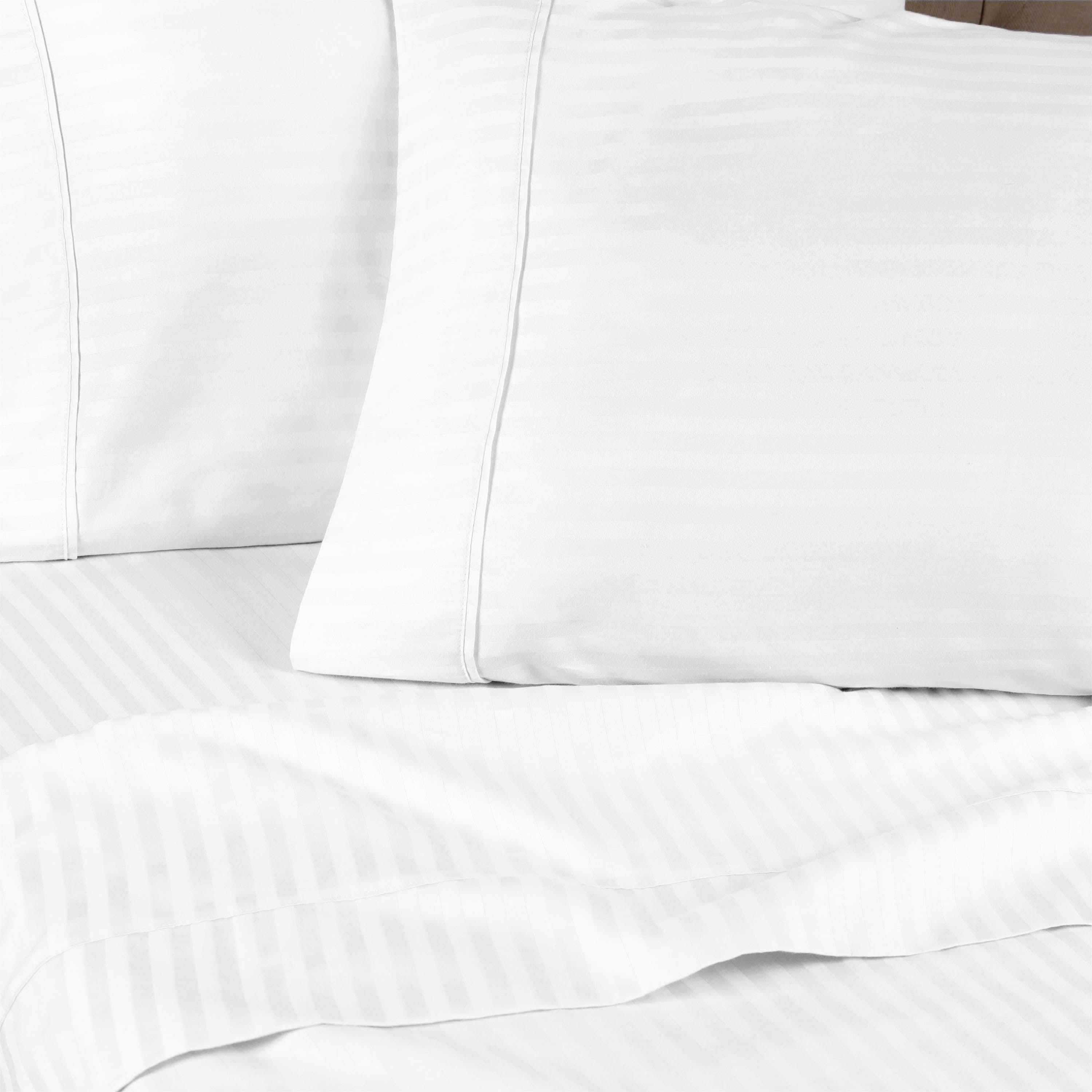 300 Thread Count Egyptian Cotton Sateen Stripe Bed Sheet Set - Egyptian Cotton Sheet Set by Superior Brand