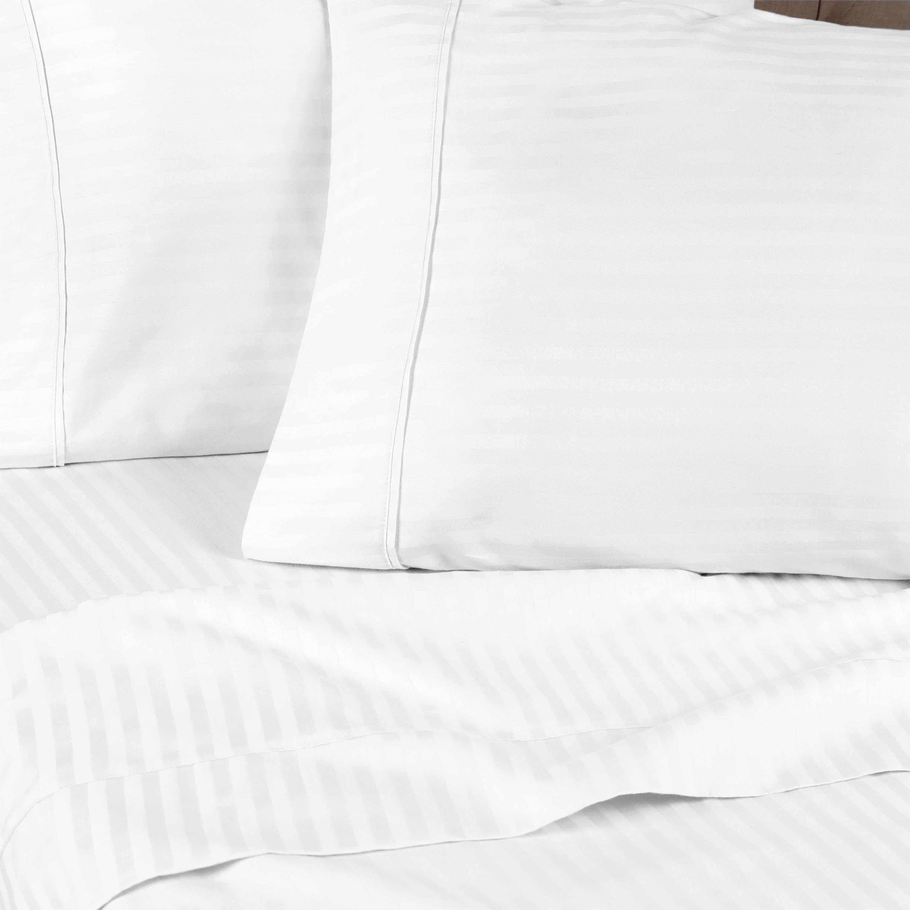 Superior 400 Thread Count Egyptian Cotton Stripe Sheet Set - White
