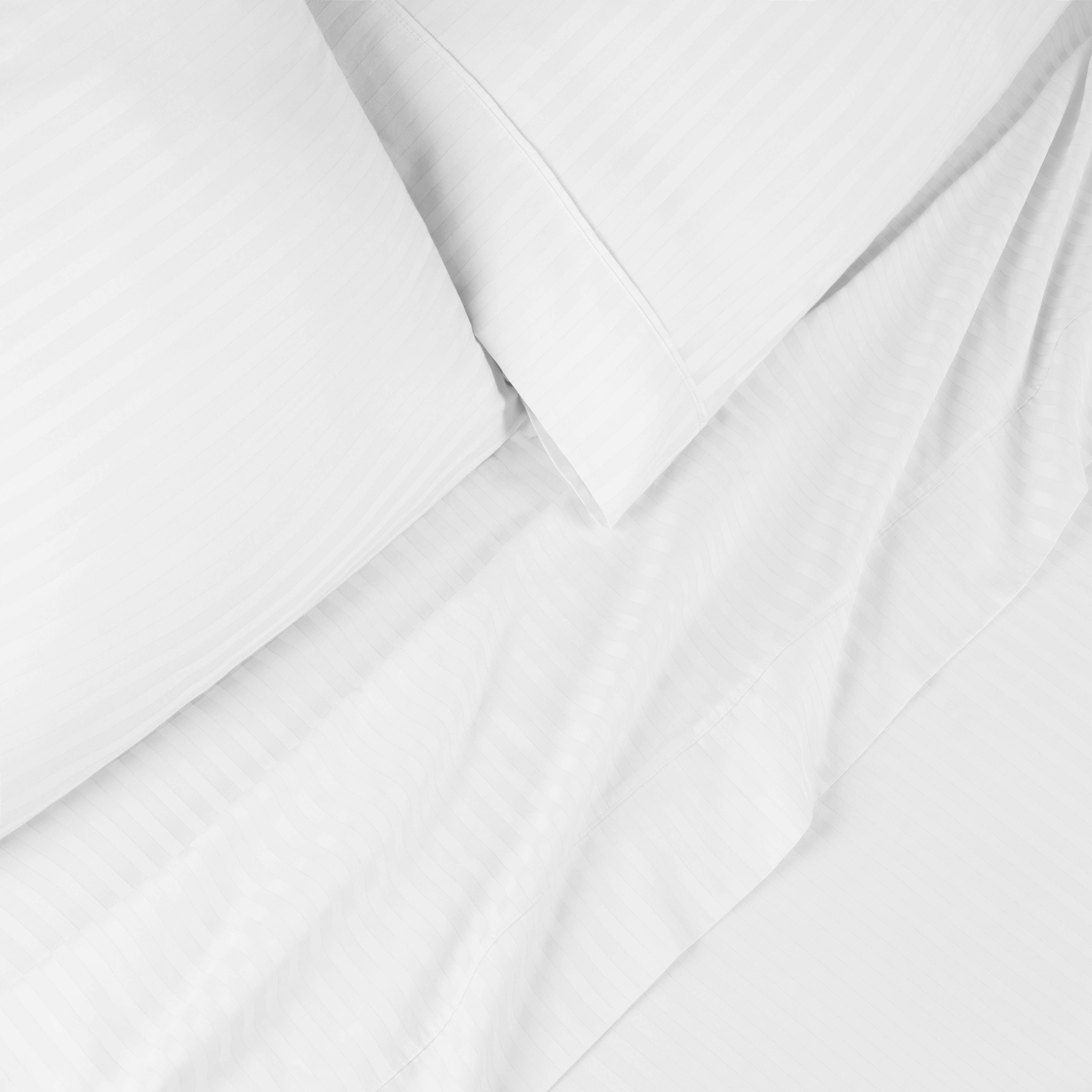 300 Thread Count Egyptian Cotton Sateen Stripe Bed Sheet Set - Egyptian Cotton Sheet Set by Superior Brand