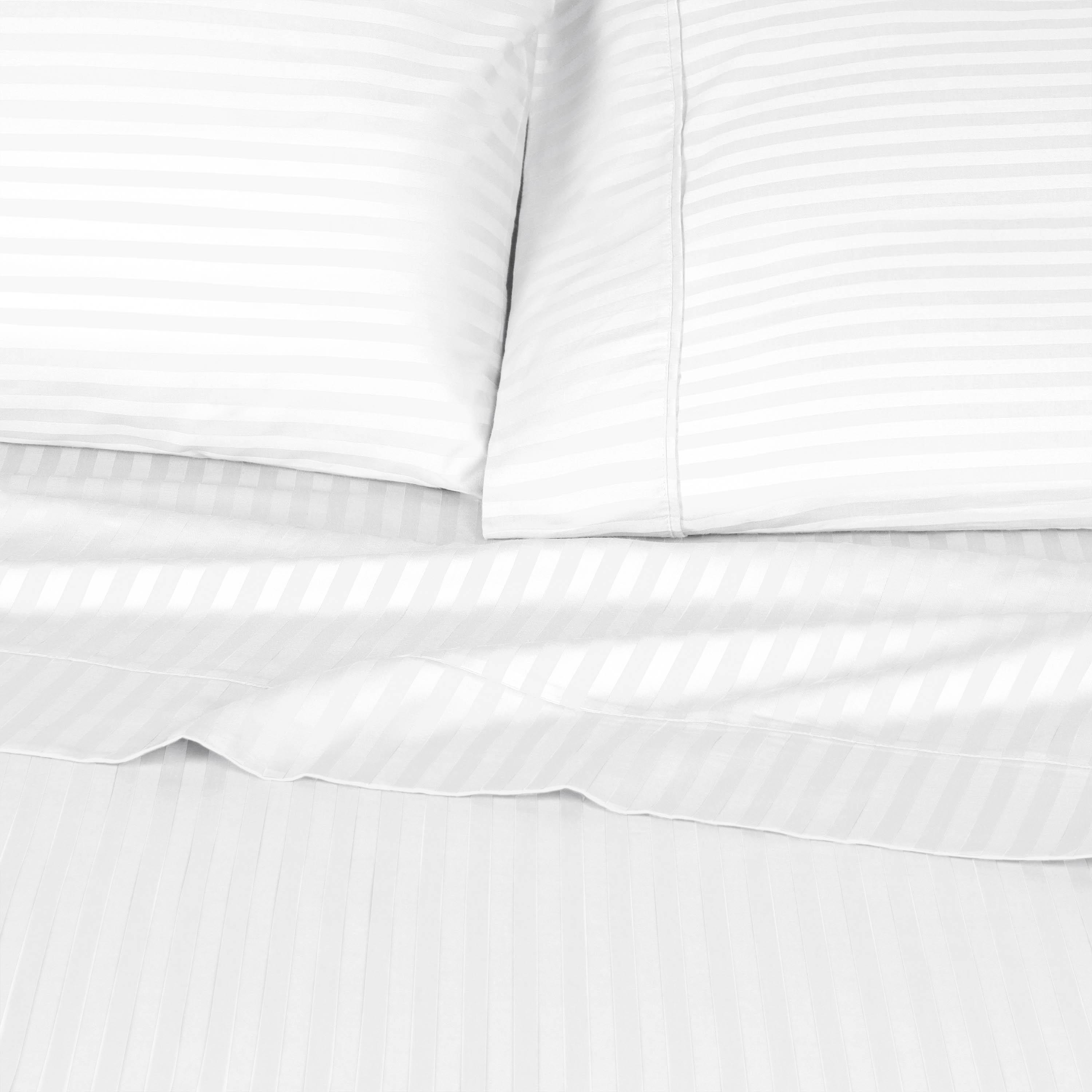 300 Thread Count Egyptian Cotton Sateen Stripe Bed Sheet Set - Egyptian Cotton Sheet Set by Superior Brand