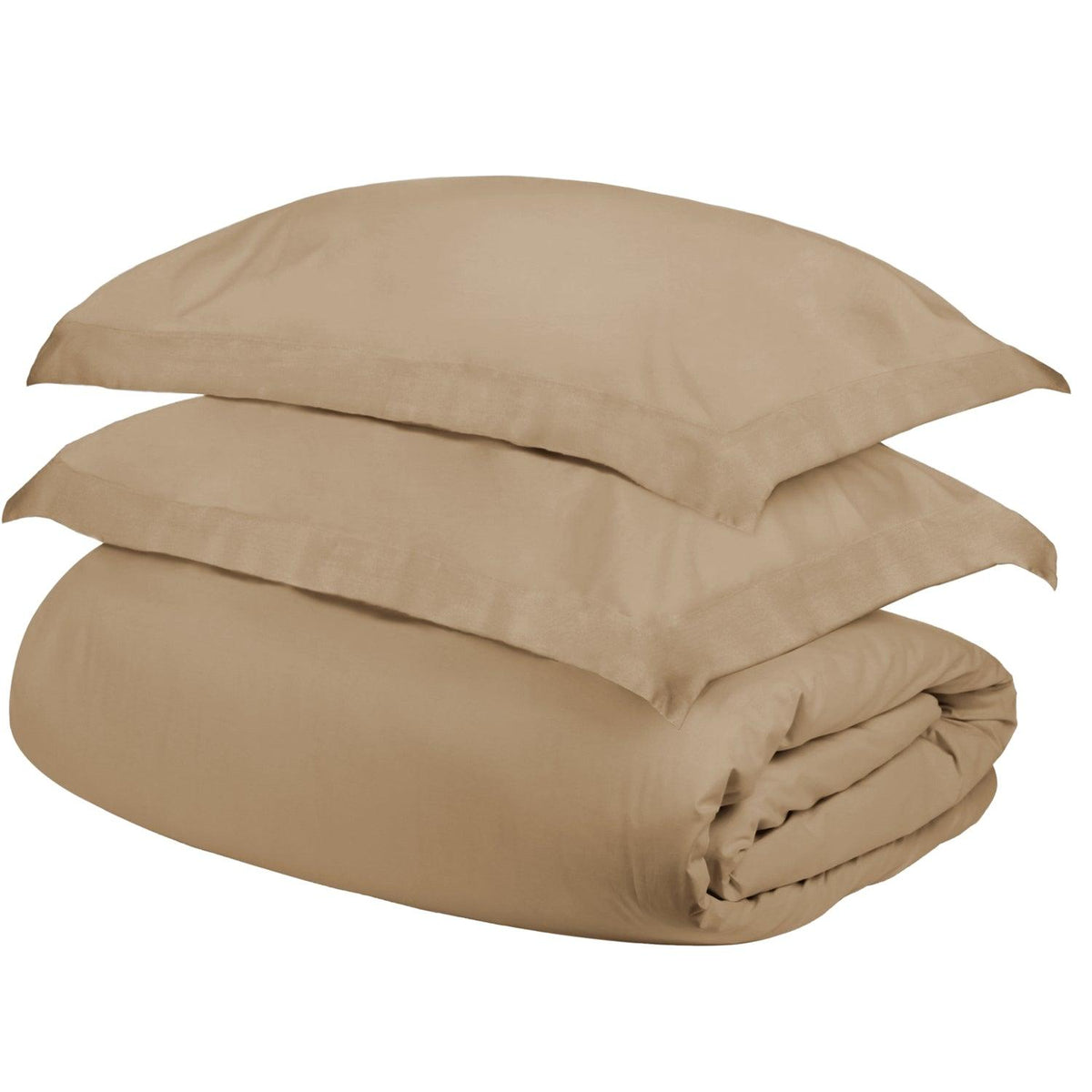  Superior Egyptian Cotton 400 Thread Count Solid Duvet Cover Set - Tan
