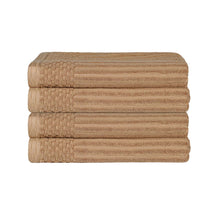 Superior Soho Ribbed Textured Cotton Ultra-Absorbent Bath Sheet & Bath Towel Set - Coffee