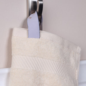 Egyptian Cotton Dobby Border Medium Weight 4 Piece Bath Towel Set - Ivory