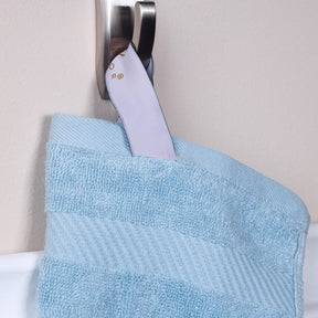 Egyptian Cotton Dobby Border Medium Weight 4 Piece Bath Towel Set - Winter Blue