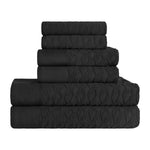 Turkish Cotton Herringbone Jacquard Assorted 6 Piece Towel Set - Towel Set by Superior Brand
