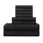 Turkish Cotton Jacquard Herringbone and Solid 8 Piece Towel Set - Towel Set by Superior Brand