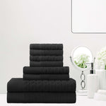 Turkish Cotton Jacquard Herringbone and Solid 8 Piece Towel Set - Towel Set by Superior Brand