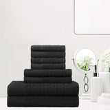 Turkish Cotton Jacquard Herringbone and Solid 8 Piece Towel Set - Towel Set by Superior Brand