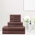 Turkish Cotton Jacquard Herringbone and Solid 8 Piece Towel Set - Towel Set by Superior Brand