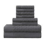 Turkish Cotton Jacquard Herringbone and Solid 8 Piece Towel Set - Towel Set by Superior Brand