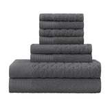 Turkish Cotton Jacquard Herringbone and Solid 8 Piece Towel Set - Towel Set by Superior Brand