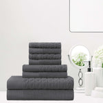 Turkish Cotton Jacquard Herringbone and Solid 8 Piece Towel Set - Towel Set by Superior Brand
