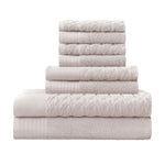 Turkish Cotton Jacquard Herringbone and Solid 8 Piece Towel Set - Towel Set by Superior Brand