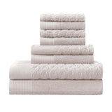 Turkish Cotton Jacquard Herringbone and Solid 8 Piece Towel Set - Towel Set by Superior Brand