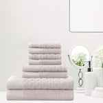 Turkish Cotton Jacquard Herringbone and Solid 8 Piece Towel Set - Towel Set by Superior Brand