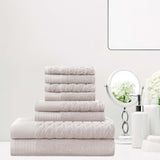 Turkish Cotton Jacquard Herringbone and Solid 8 Piece Towel Set - Towel Set by Superior Brand