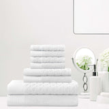 Turkish Cotton Jacquard Herringbone and Solid 8 Piece Towel Set - Towel Set by Superior Brand