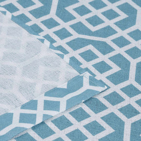 Geometric Semi Sheer 2-Piece Curtain Panel Set - Light Blue