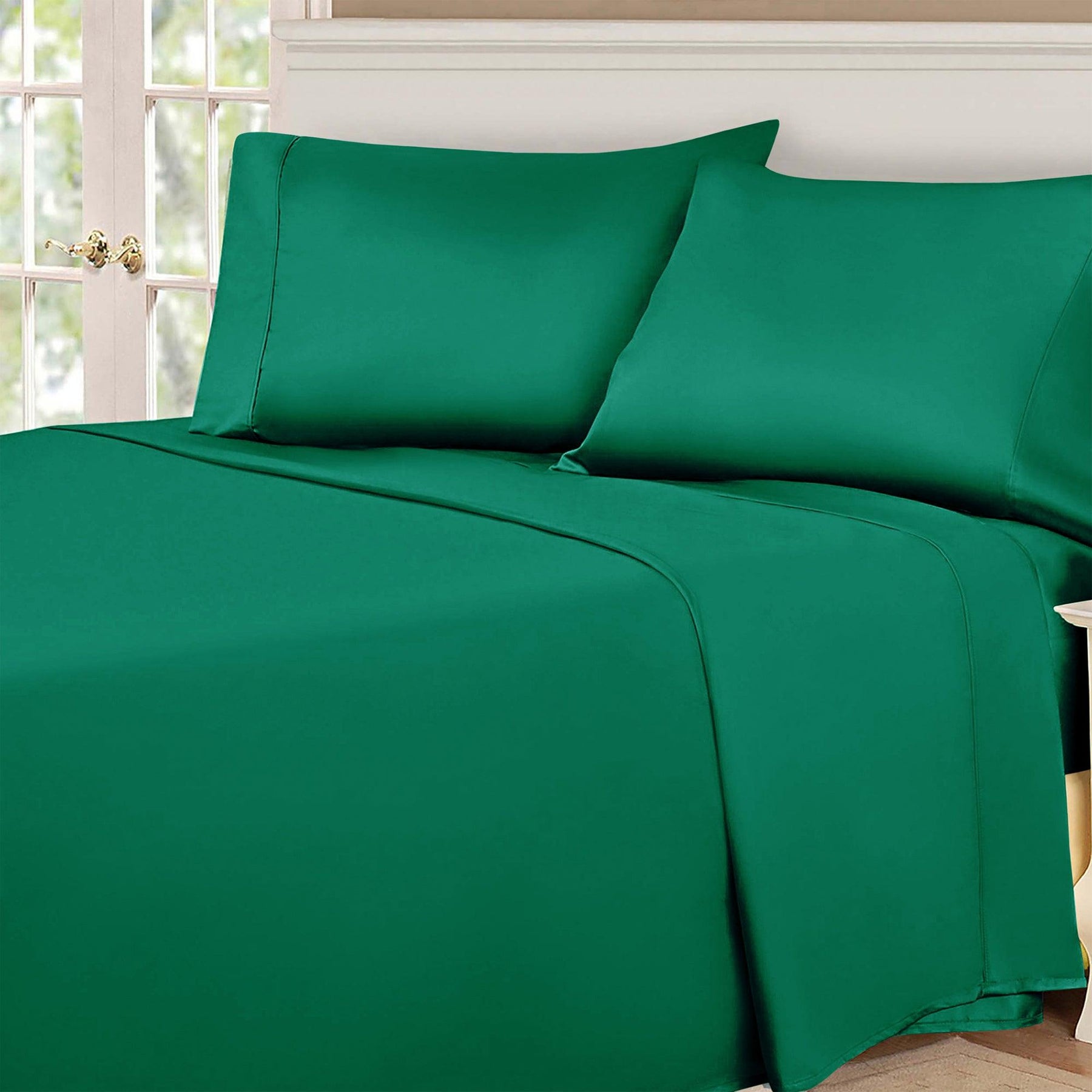  Superior Egyptian Cotton 530 Thread Count Solid Sheet Set - Green