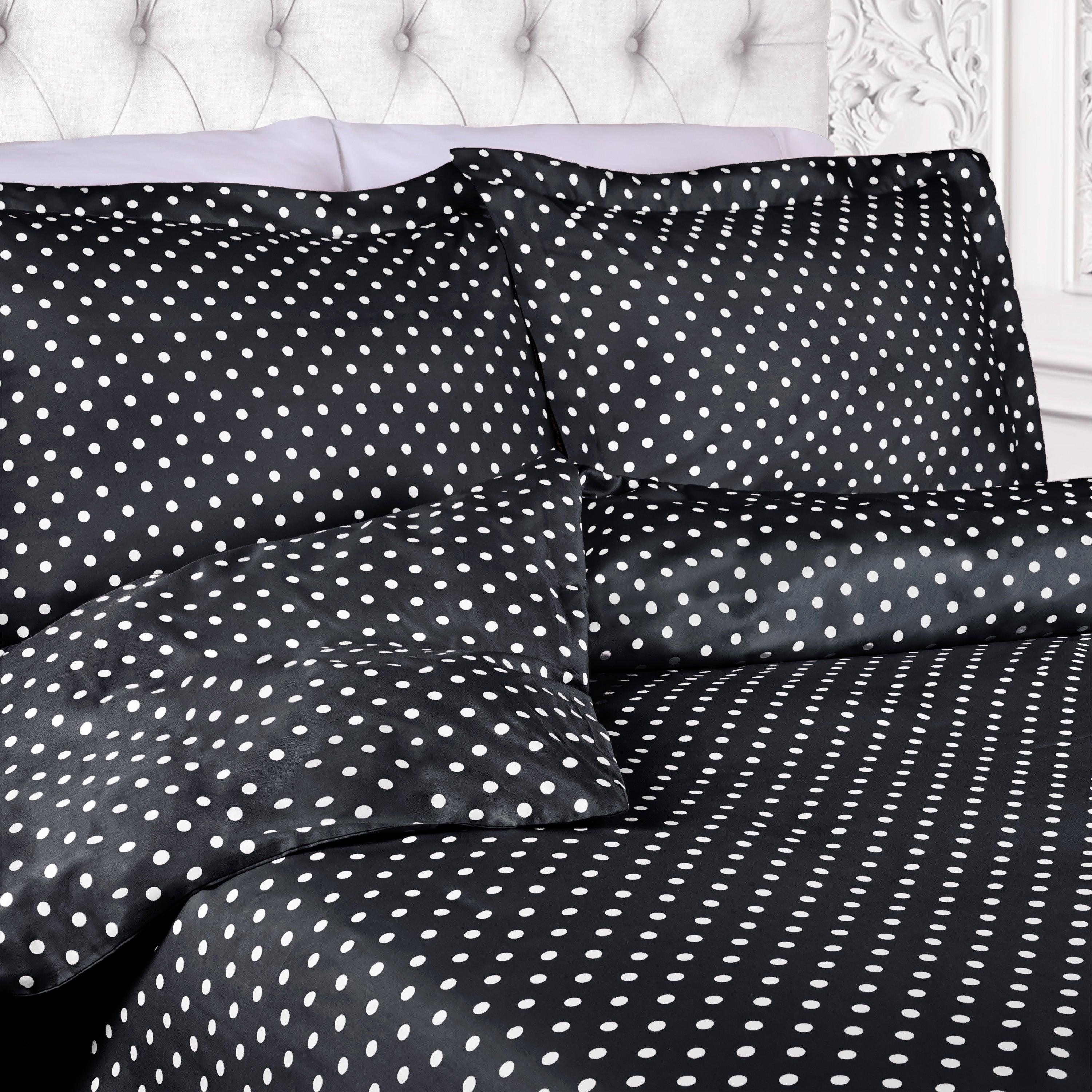 Cotton Blend 600 Thread Count Polka Dot Duvet Cover Set - Duvet Cover Set by Superior Brand