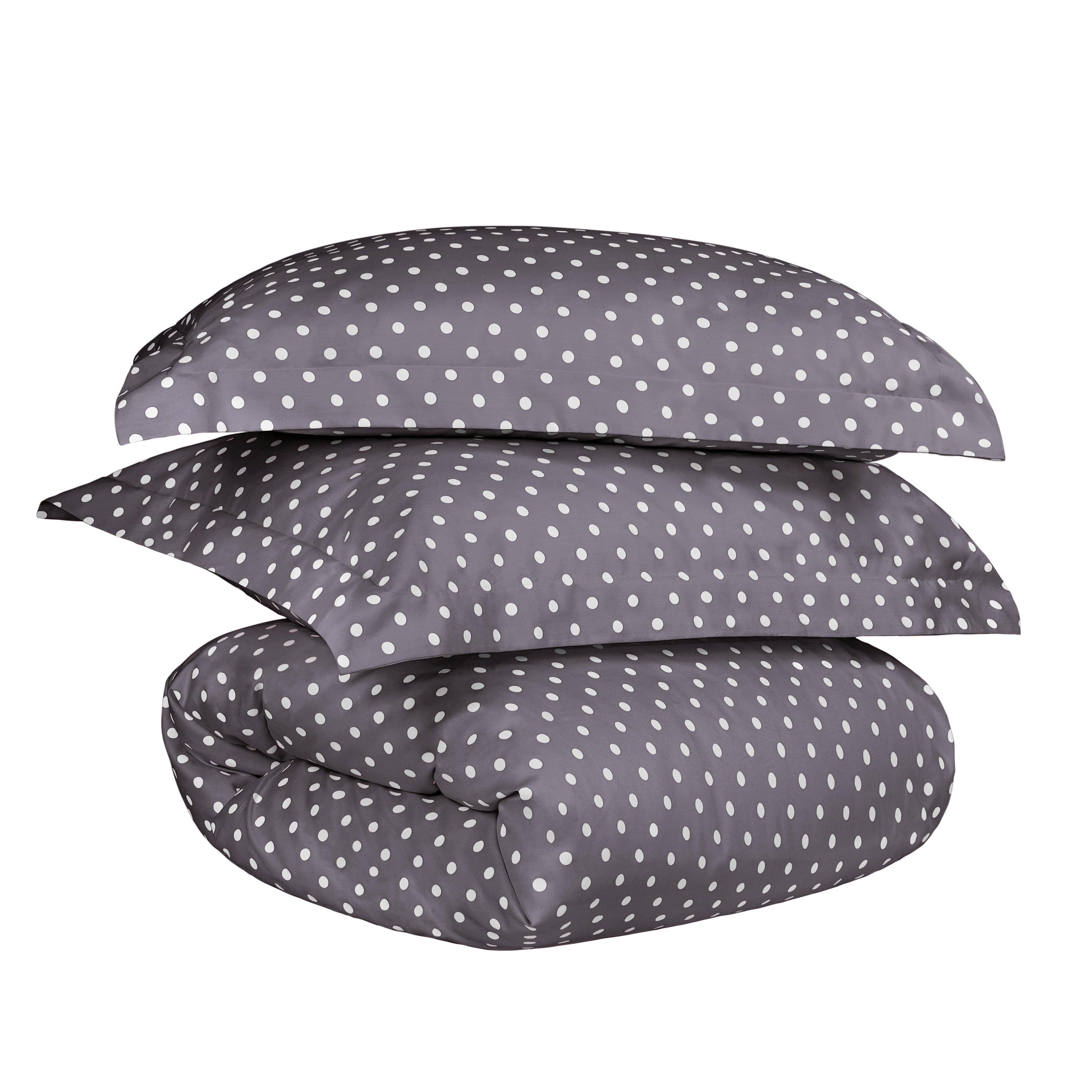 Cotton Blend 600 Thread Count Polka Dot Duvet Cover Set - Duvet Cover Set by Superior Brand