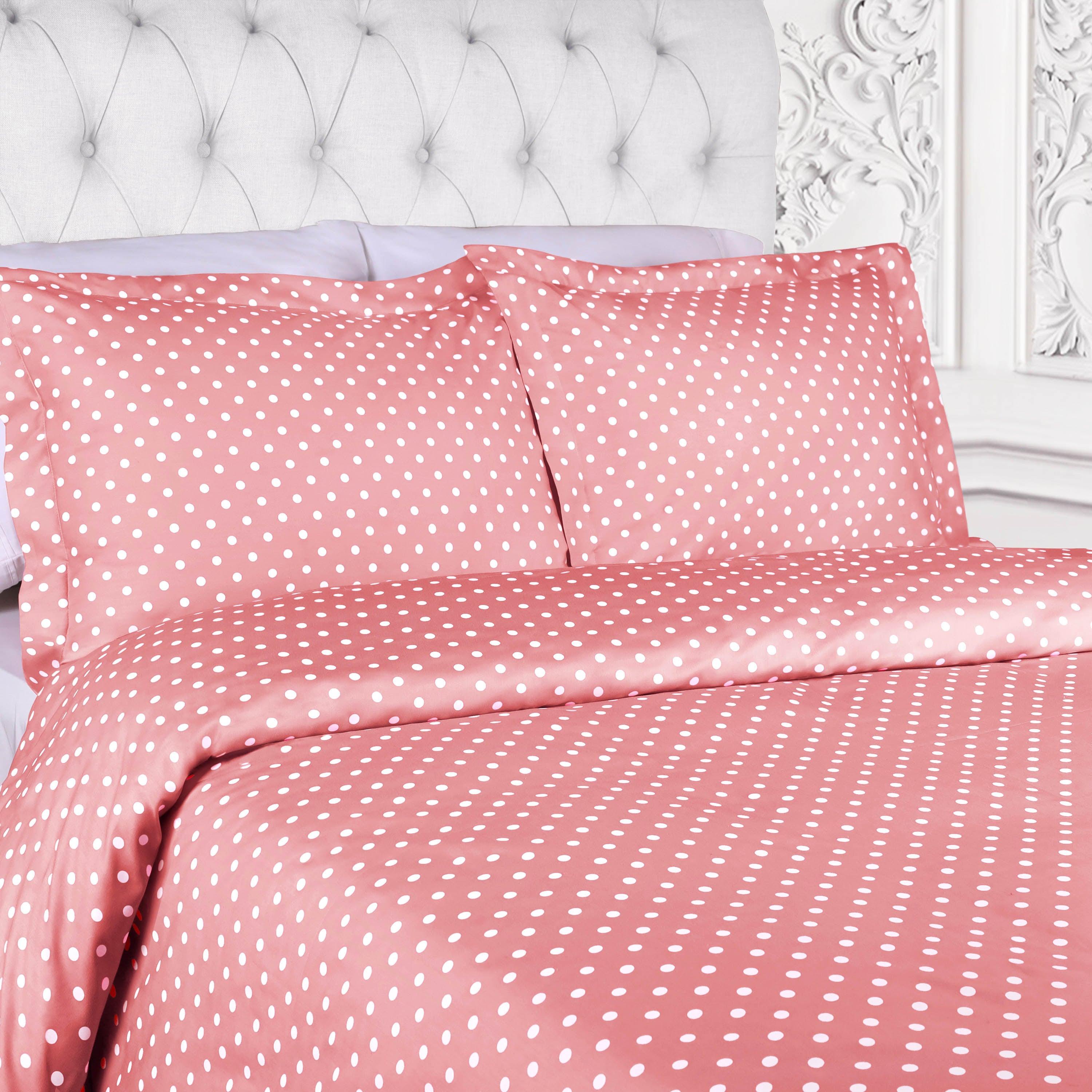 Cotton Blend 600 Thread Count Polka Dot Duvet Cover Set - Duvet Cover Set by Superior Brand