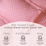 Cotton Blend 600 Thread Count Polka Dot Duvet Cover Set - Duvet Cover Set by Superior Brand