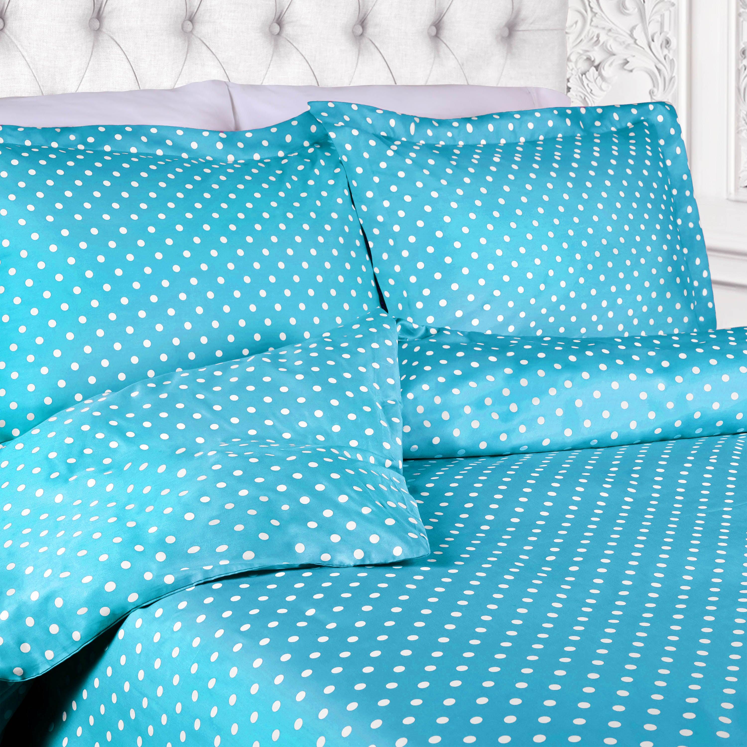 Cotton Blend 600 Thread Count Polka Dot Duvet Cover Set - Duvet Cover Set by Superior Brand