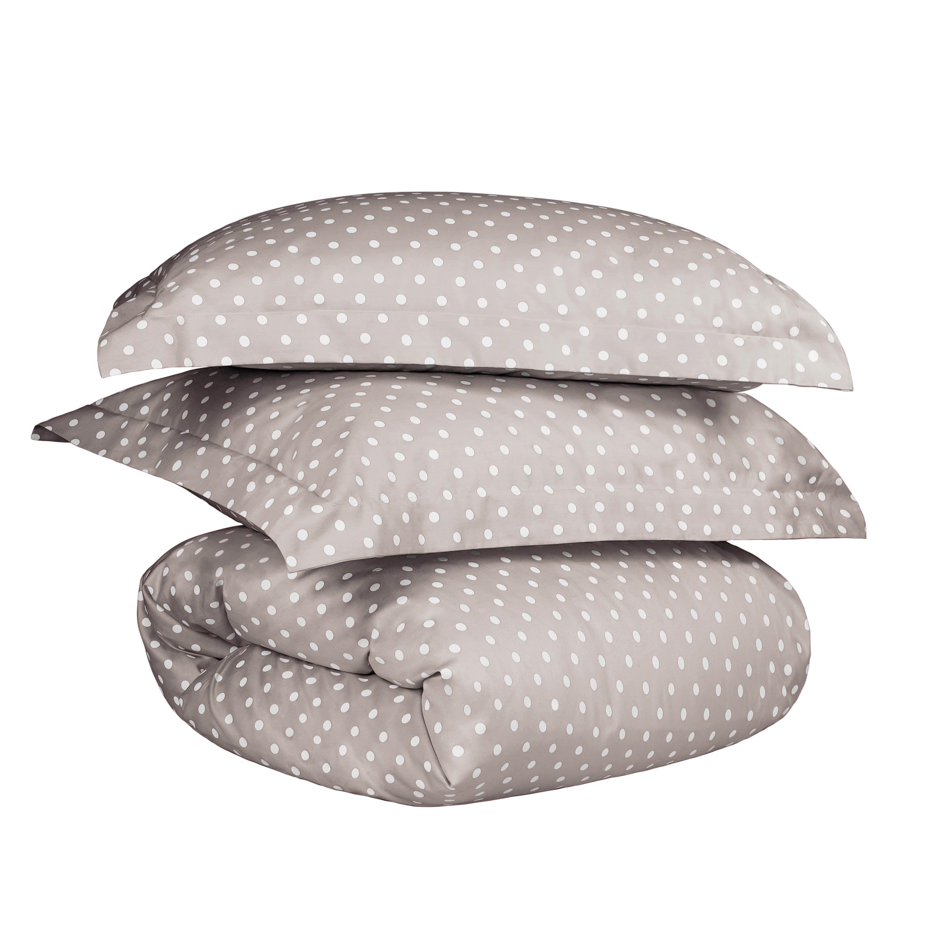 Cotton Blend 600 Thread Count Polka Dot Duvet Cover Set - Duvet Cover Set by Superior Brand