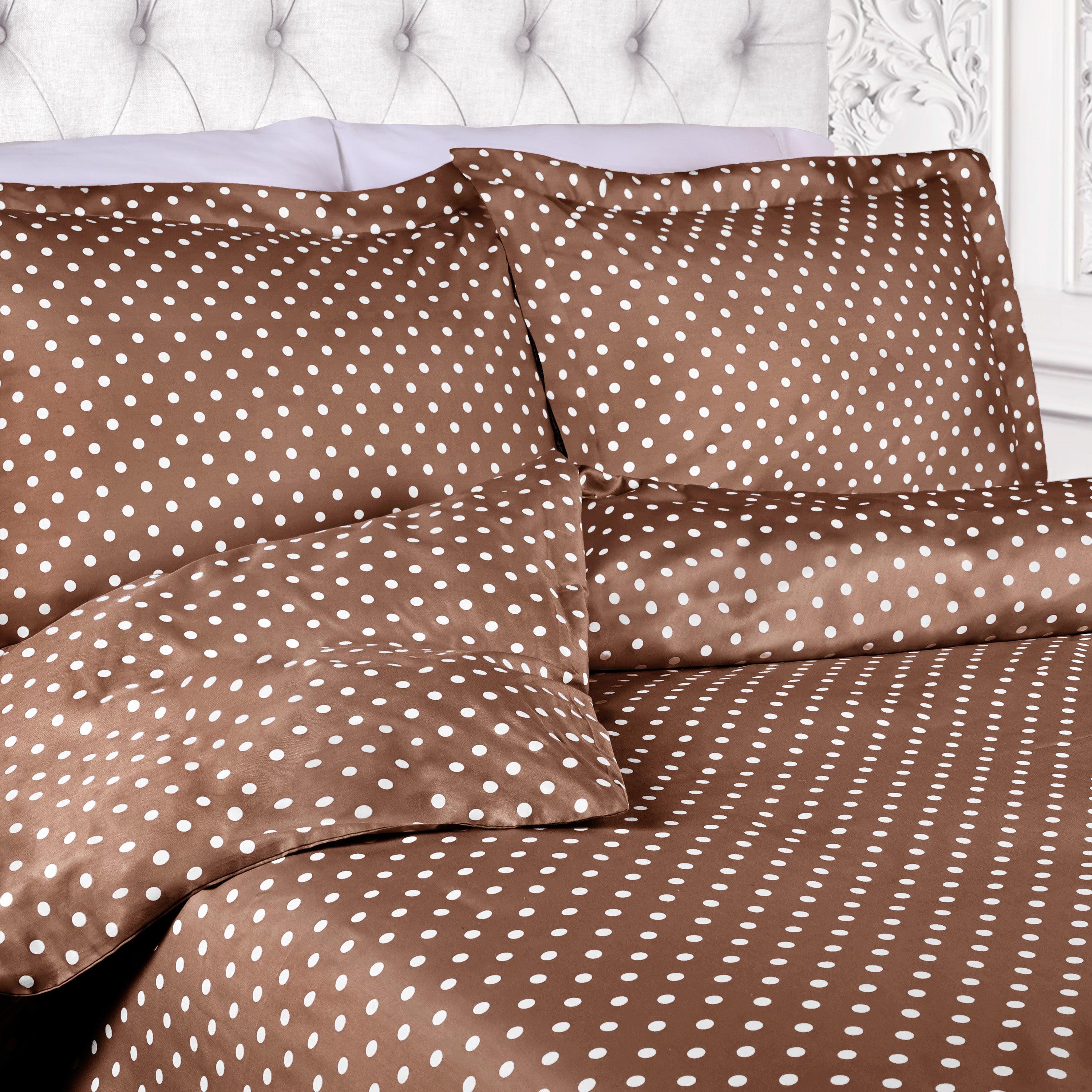 Cotton Blend 600 Thread Count Polka Dot Duvet Cover Set - Duvet Cover Set by Superior Brand