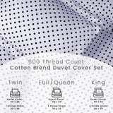 Cotton Blend 600 Thread Count Polka Dot Duvet Cover Set - Duvet Cover Set by Superior Brand