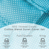 Cotton Blend 600 Thread Count Polka Dot Duvet Cover Set - Duvet Cover Set by Superior Brand