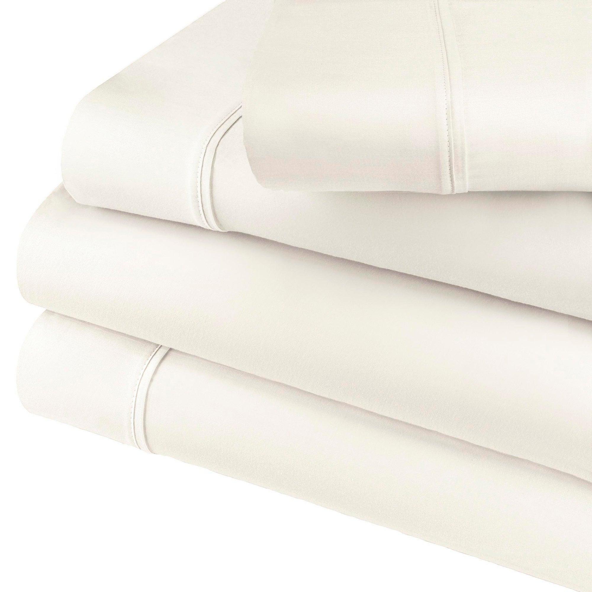600 Thread Count Cotton Blend Bed Sheet Set Solid Deep Pocket - Sheet Set by Superior Brand