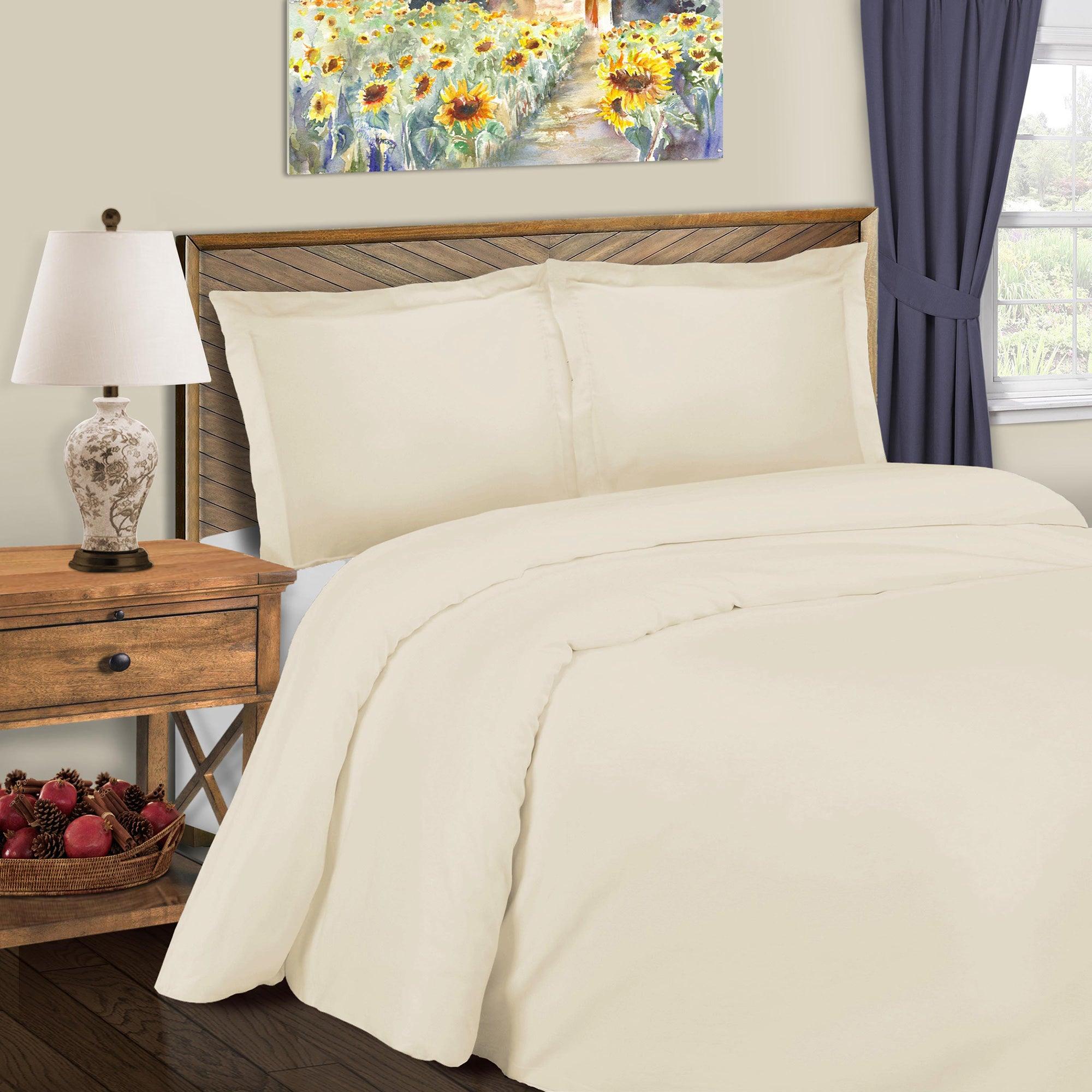 Cotton Blend 600 Thread Count Solid Duvet Cover Set - Duvet Cover Set by Superior Brand