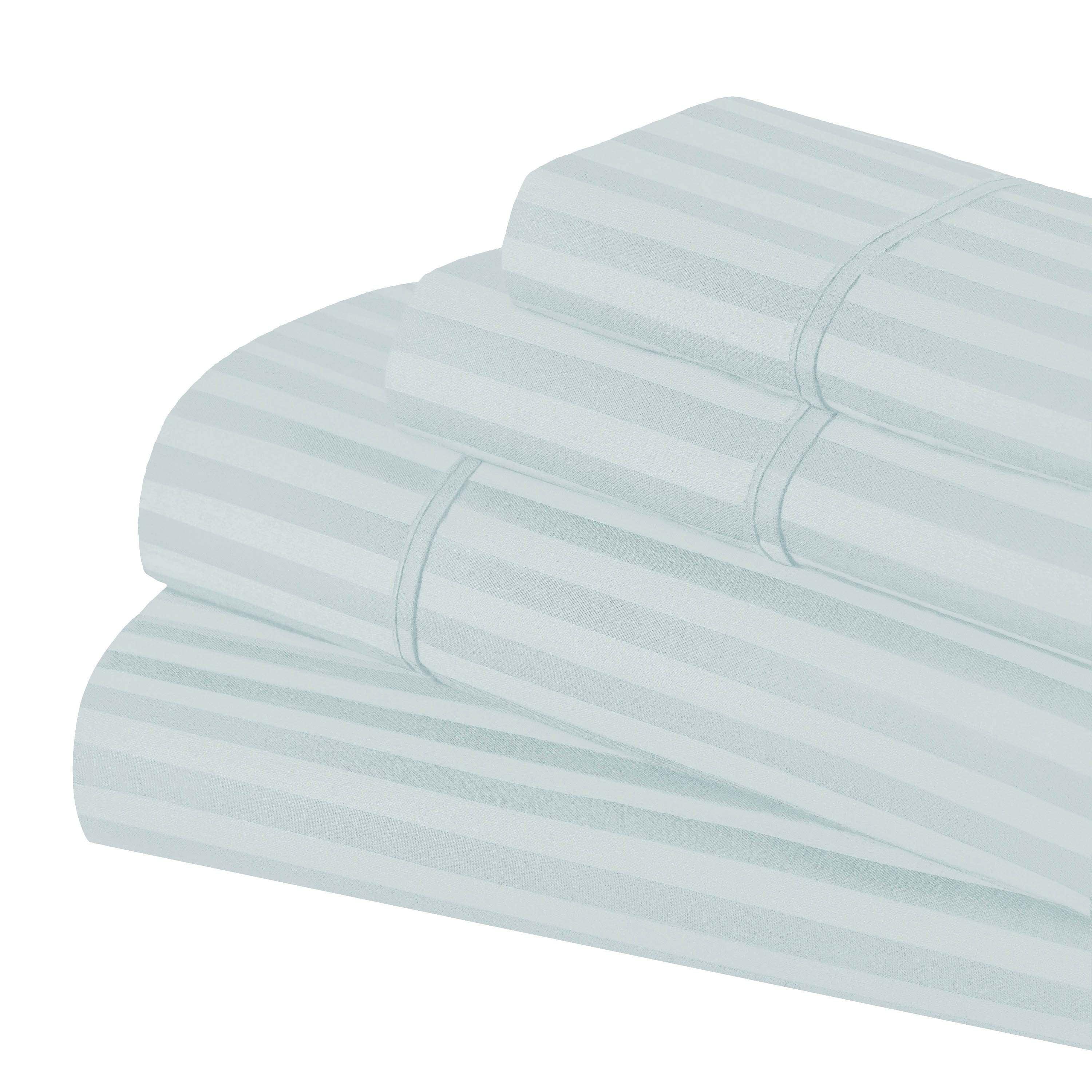 650 Thread Count Egyptian Cotton Sateen Stripe Bed Sheet Set - Egyptian Cotton Sheet Set by Superior Brand