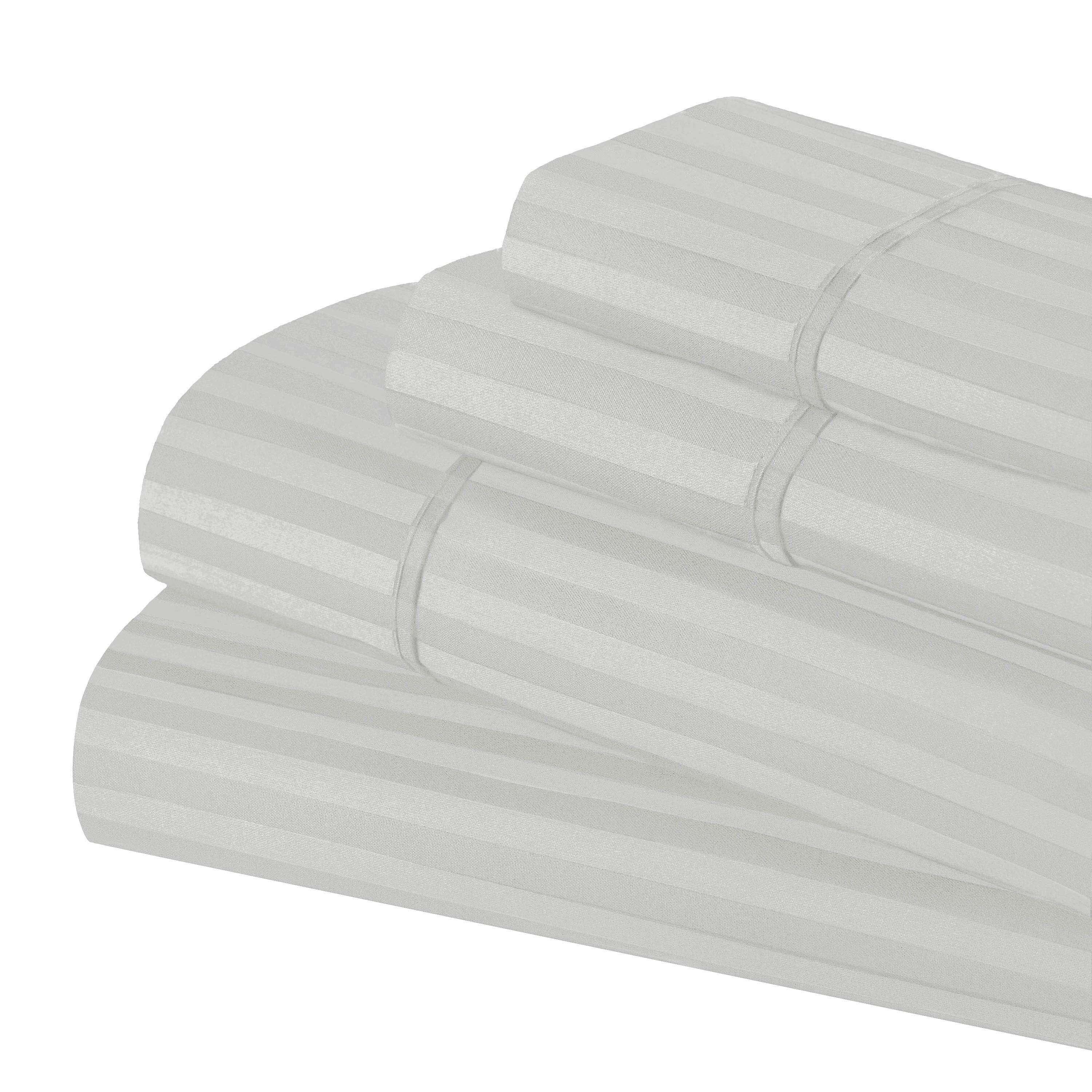 650 Thread Count Egyptian Cotton Sateen Stripe Bed Sheet Set - Egyptian Cotton Sheet Set by Superior Brand